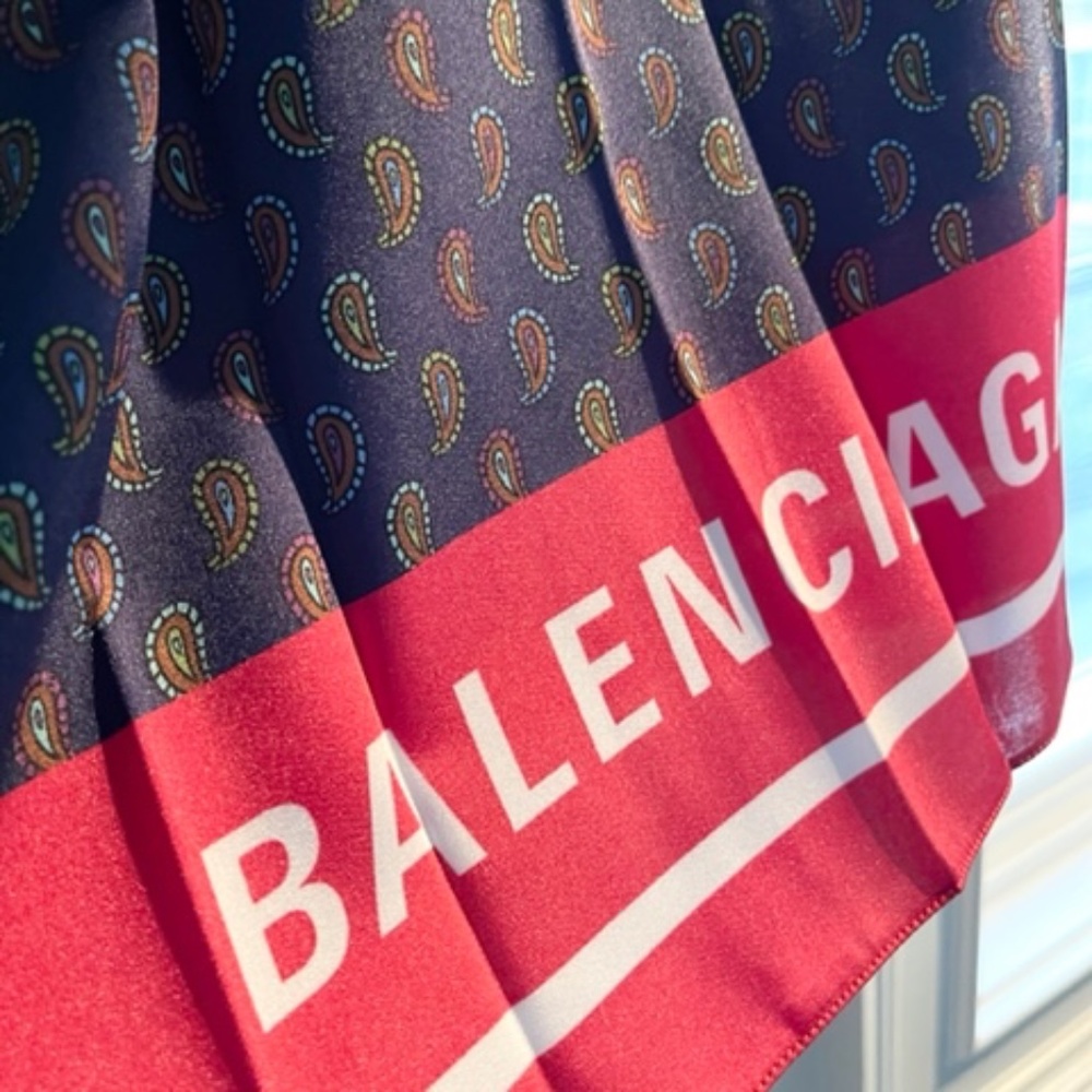 Balenciaga Floral Stripe Asymmetrical Dress. New with tags.
